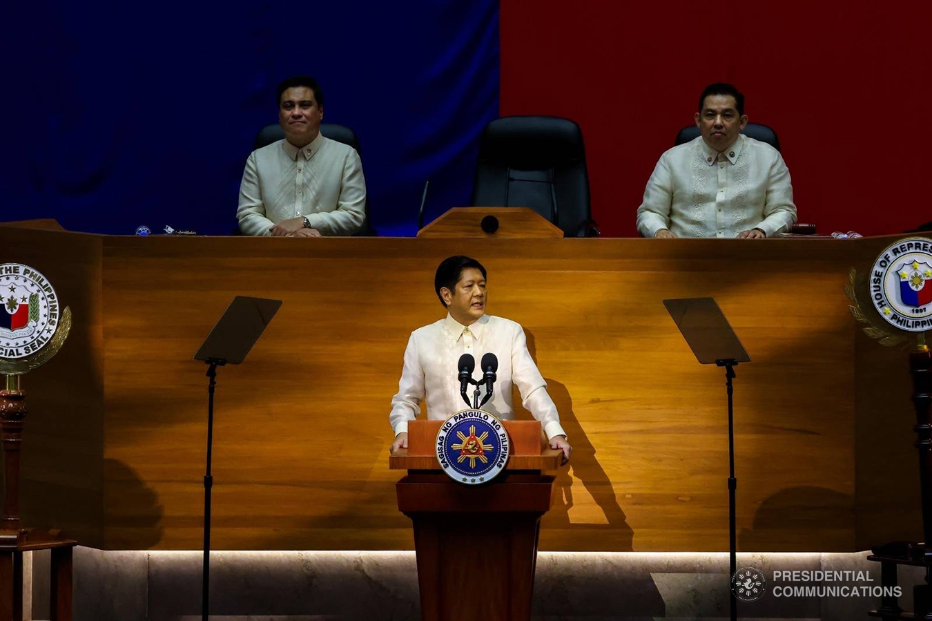 Presidente filipino Ferdinand Marcos jr em discurso no reltório do estado da nação. Presidente baniu as pogo do país imediatamente. Imagem: Philippine News Agency/PNA
